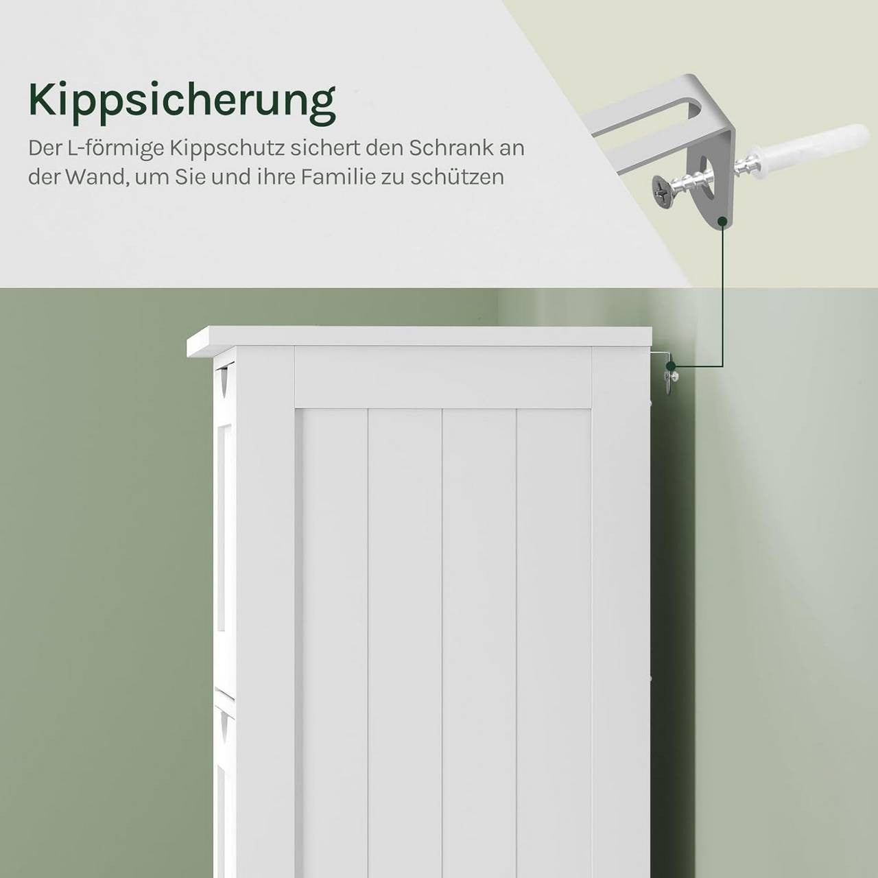 24goodz Bathroom Cabinet - Ample Storage Space - Compact Design - MDF - For Every Home - White