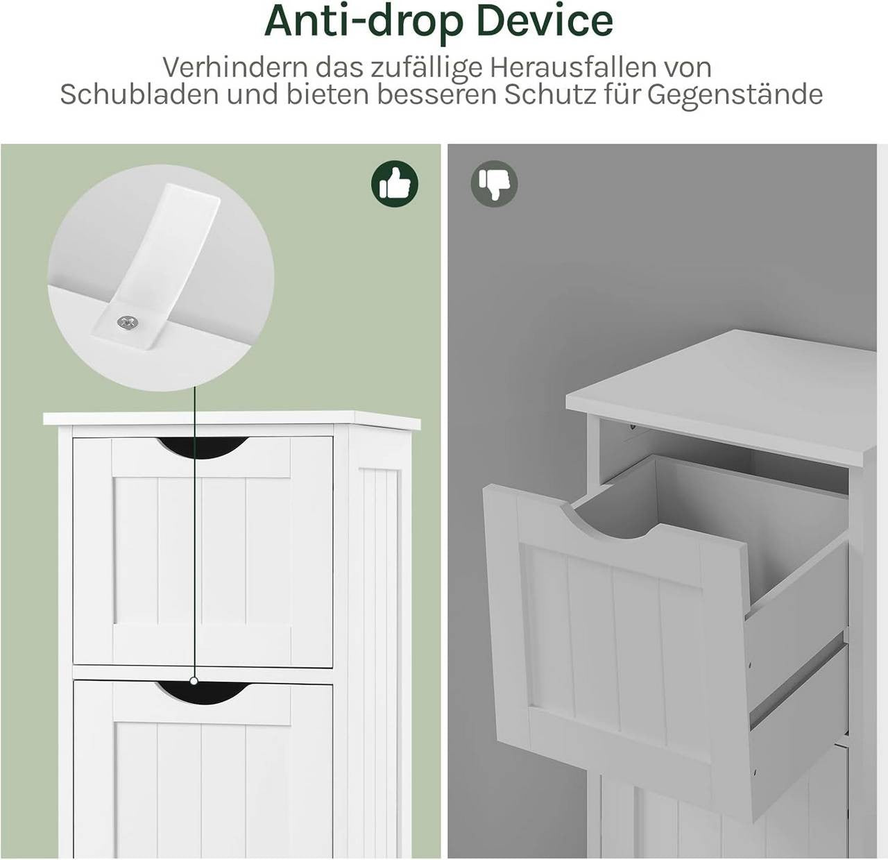 24goodz Bathroom Cabinet - Ample Storage Space - Compact Design - MDF - For Every Home - White