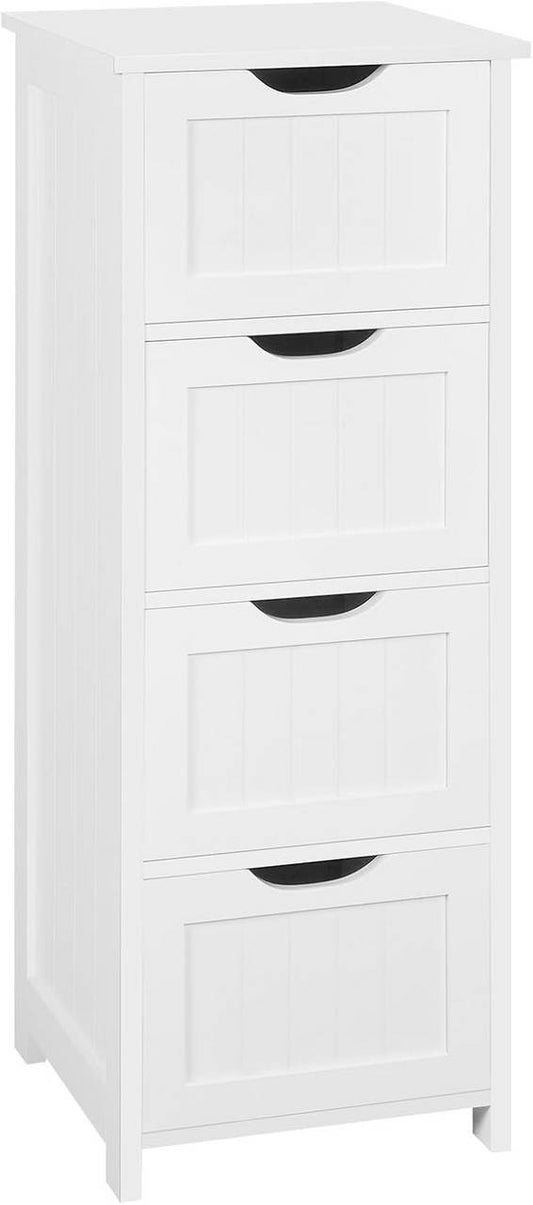 24goodz Bathroom Cabinet - Versatile Use - Eco-Friendly Bamboo and MDF - 30x82x30 cm - White - ws