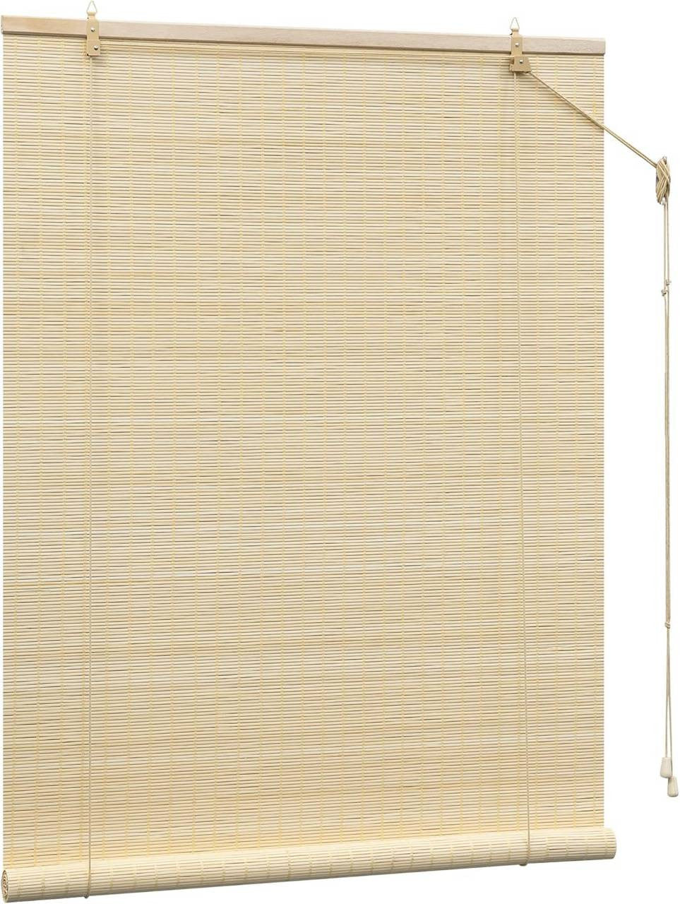 24goodz Bamboo Roller Blind - Elegant Light Filtering - Durable Bamboo Material - 120 x 160 cm - Brown