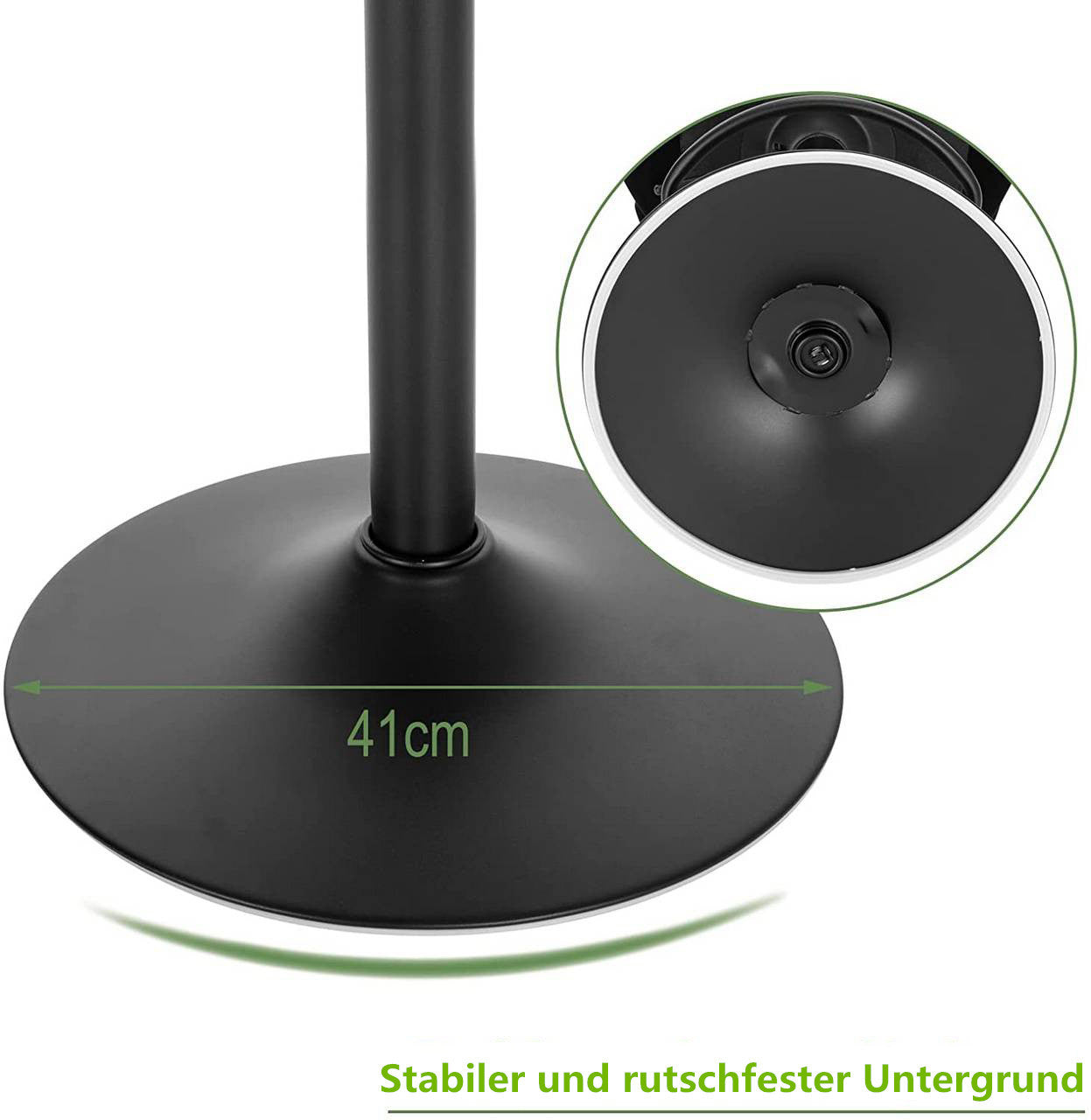 24goodz Adjustable 360° Swivel Bar Stool - Comfortable Seating - Stable Metal Frame - Velvet + Metal - Dark Grey/Black/Dark Green - sz