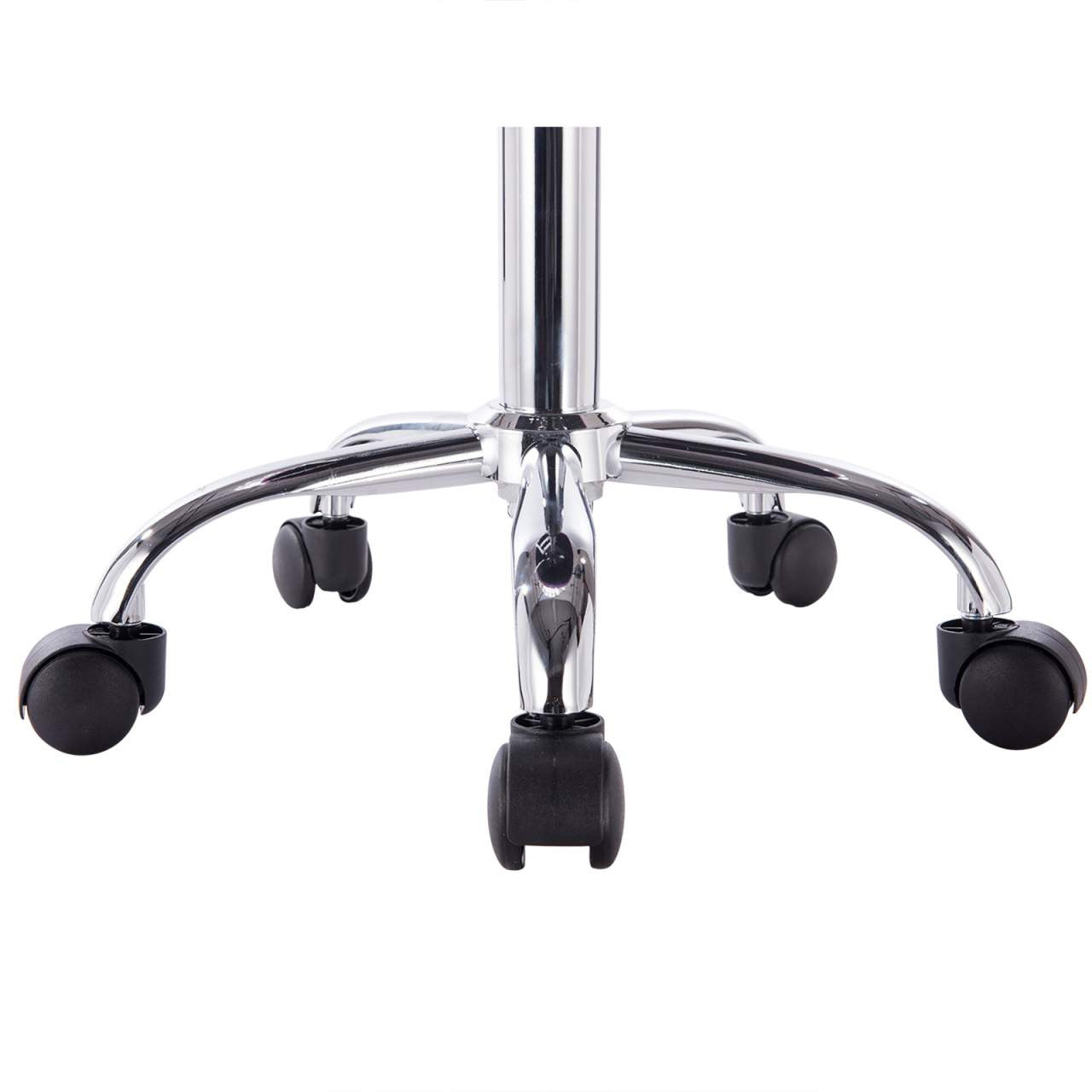 24goodz Rolling Stool with Backrest - Ergonomic Design - High-Quality Materials - Faux Leather - Grey
