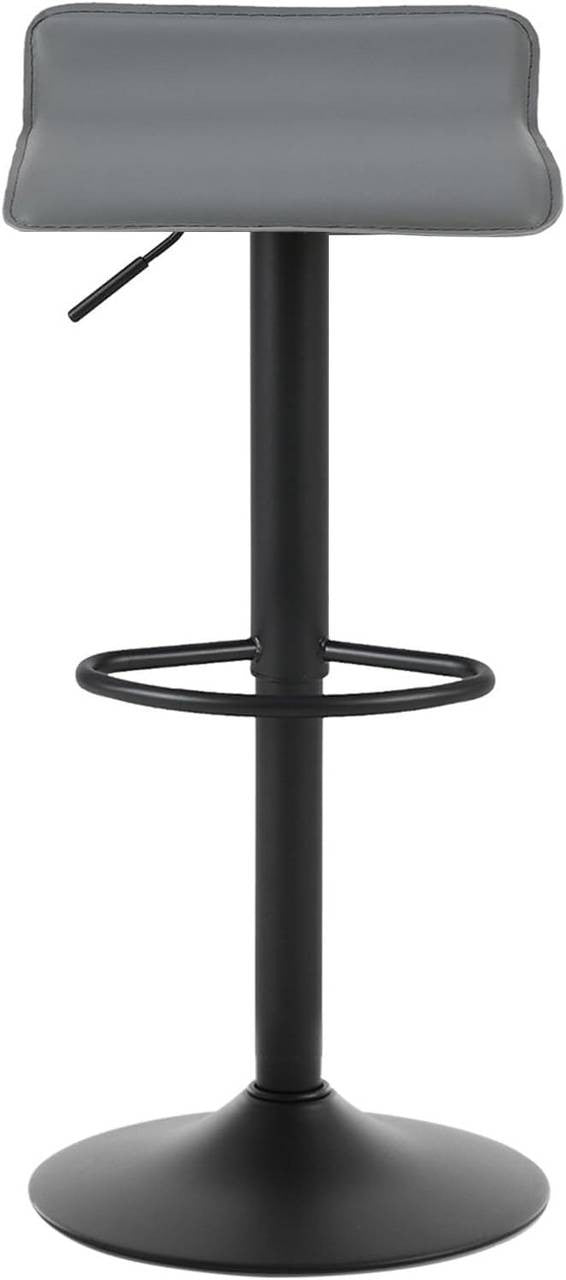 24goodz Adjustable Bar Stool - Ergonomic Comfort - Durable Metal Frame - Faux Leather - For Home & Office - Black/Grey