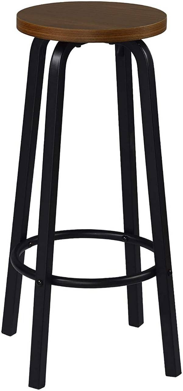 24goodz Set of 2 Bistro Bar Stools - Stylish and Versatile - MDF and Metal - For Home and Commercial Use - Dark Beech - dc