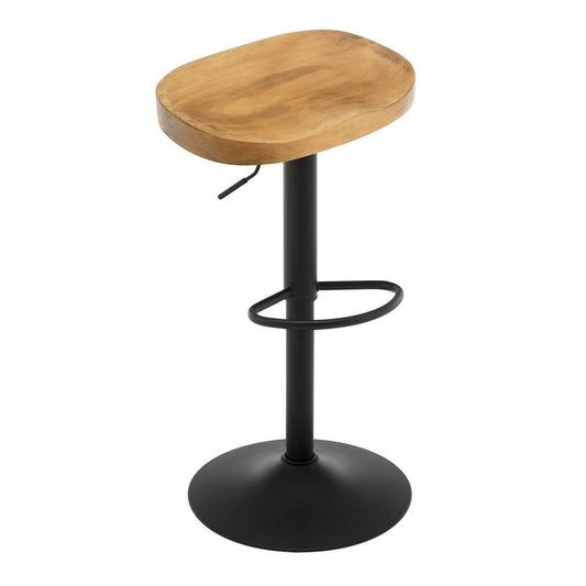 24goodz Ergonomic Bar Stool - Stylish and Modern Design - Solid Wood and Metal - For Home and Commercial Use - Dark Wood Look