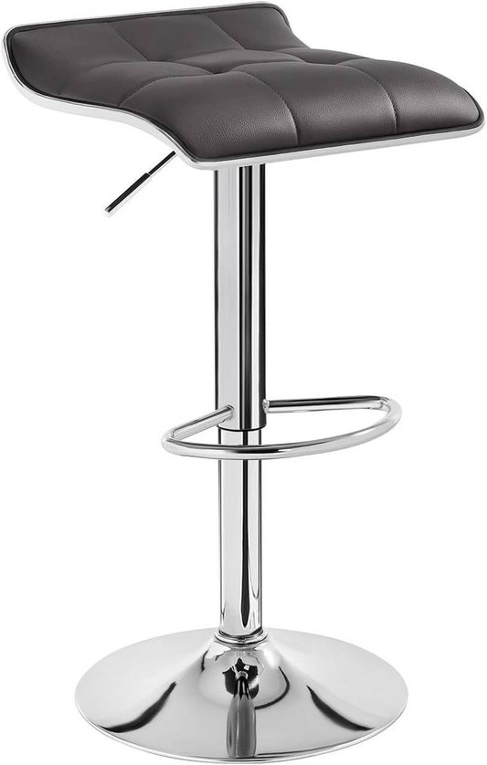 24goodz Bar Stool - Ergonomic Comfort - Durable and Stylish - Faux Leather - For Home and Office - Grey