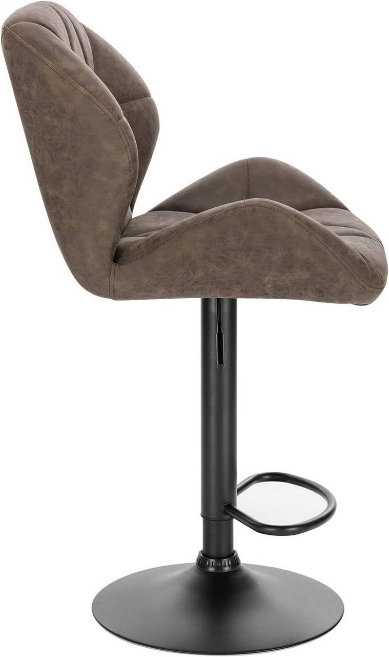 24goodz Bar Stool Set of 2 - Ergonomic Comfort - Durable and Easy to Maintain - Faux Leather - For Home Bars - Dark Brown - dbr