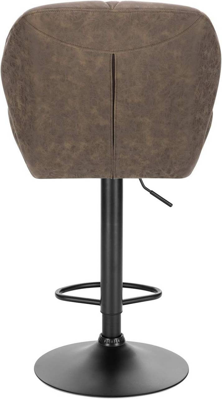 24goodz Bar Stool Set of 2 - Ergonomic Comfort - Durable and Easy to Maintain - Faux Leather - For Home Bars - Dark Brown - dbr