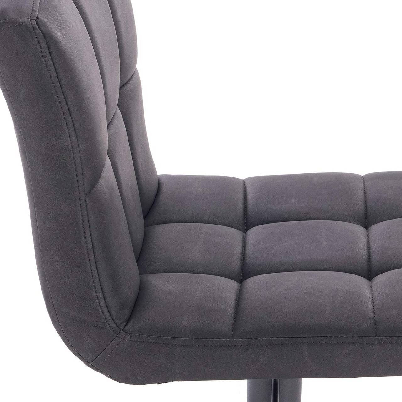 24goodz Bar Stool with Backrest - Ergonomic Comfort - Durable and Easy to Clean - Faux Leather - For Home Bars - Anthracite/Dark Brown