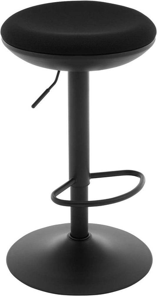 24goodz Adjustable Bar Stool - Comfortable and Breathable - Durable Metal Frame - Black - For Home and Commercial Use