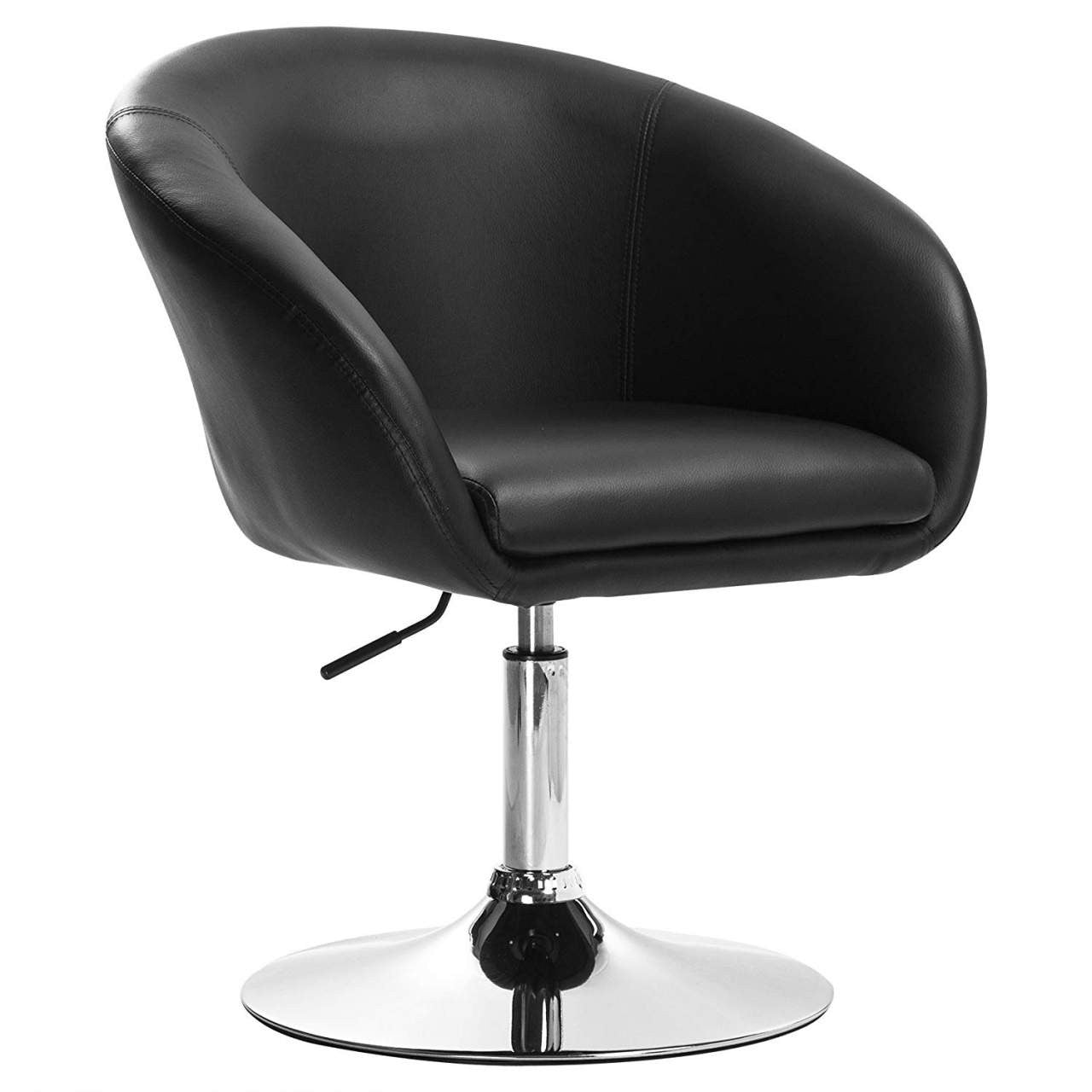 24goodz Bar Stool - Comfortable Seating - Ergonomic Design - Faux Leather - Black - sz