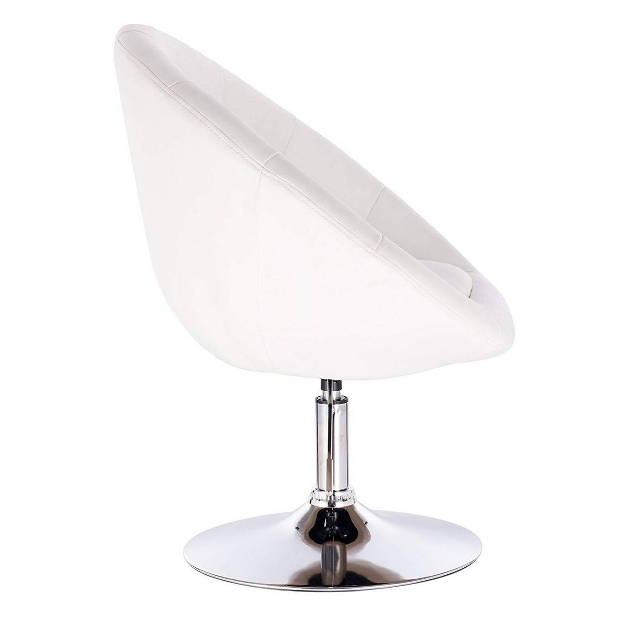 24goodz Adjustable Bar Stool - Comfortable Design - Ergonomic Principles - Faux Leather - For Home and Office - White - ws