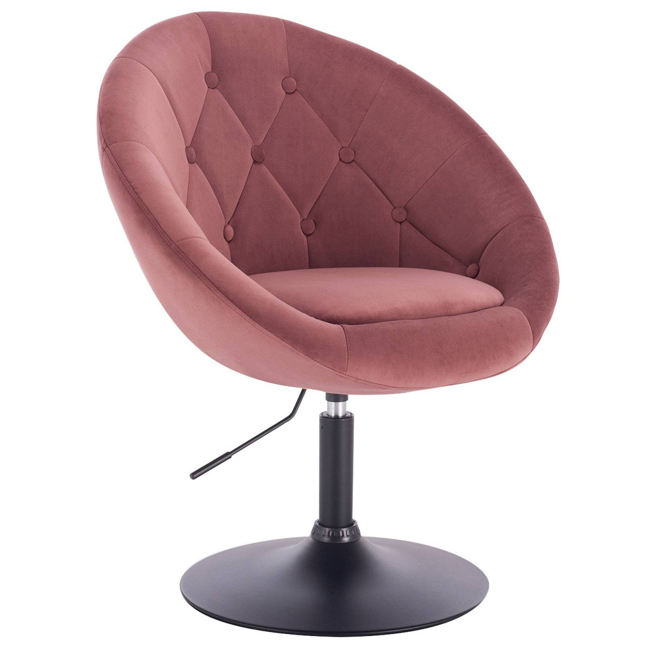 24goodz Velvet Pink Lounge Chair - Comfortable Design - Ergonomic Principles - Velvet + Metal - For Home & Living - Pink - rs