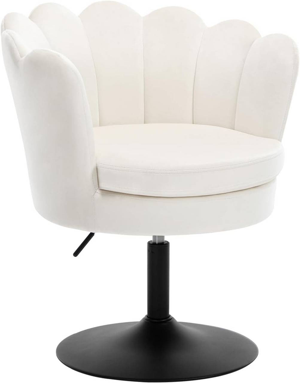 24goodz Flower-Shaped Bar Stool - Comfortable and Stylish Design - Velvet Upholstery - For Home and Makeup Use - Beige