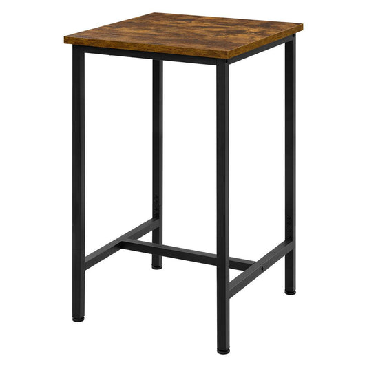24goodz Bistro Table - Sturdy and Durable Design - Space-Saving - MDF and Metal - Rustic Brown - 60 x 100 x 60 cm