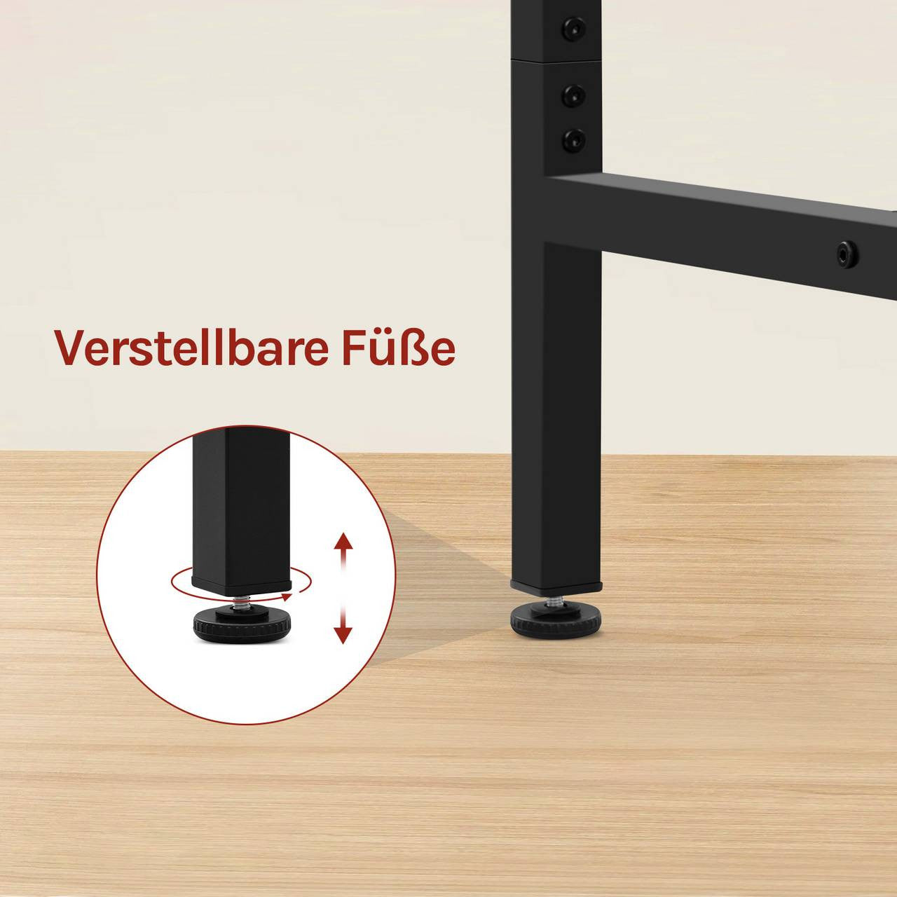 24goodz Bistro Table - Sturdy and Durable Design - Space-Saving - MDF and Metal - Rustic Brown - 60 x 100 x 60 cm