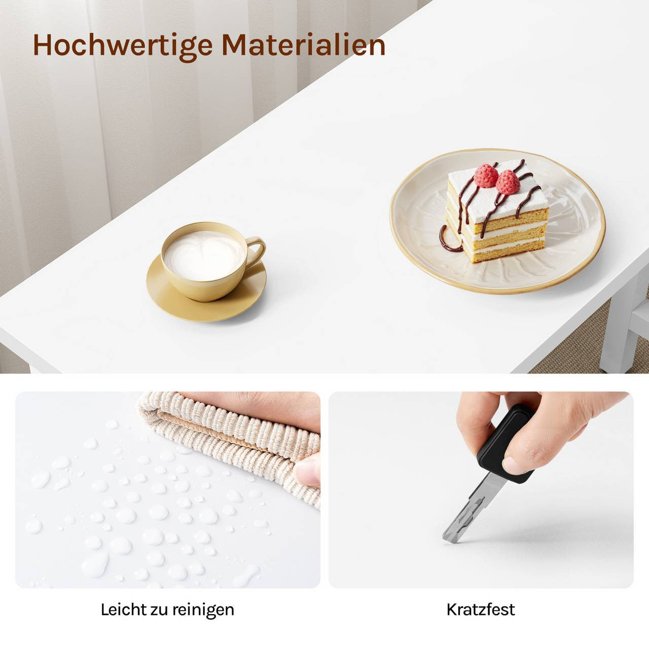 24goodz Bartafel - Ergonomic Height for Comfort - Sturdy Metal Frame - MDF - For Home and Business Use - Vintage Wood/White - ws