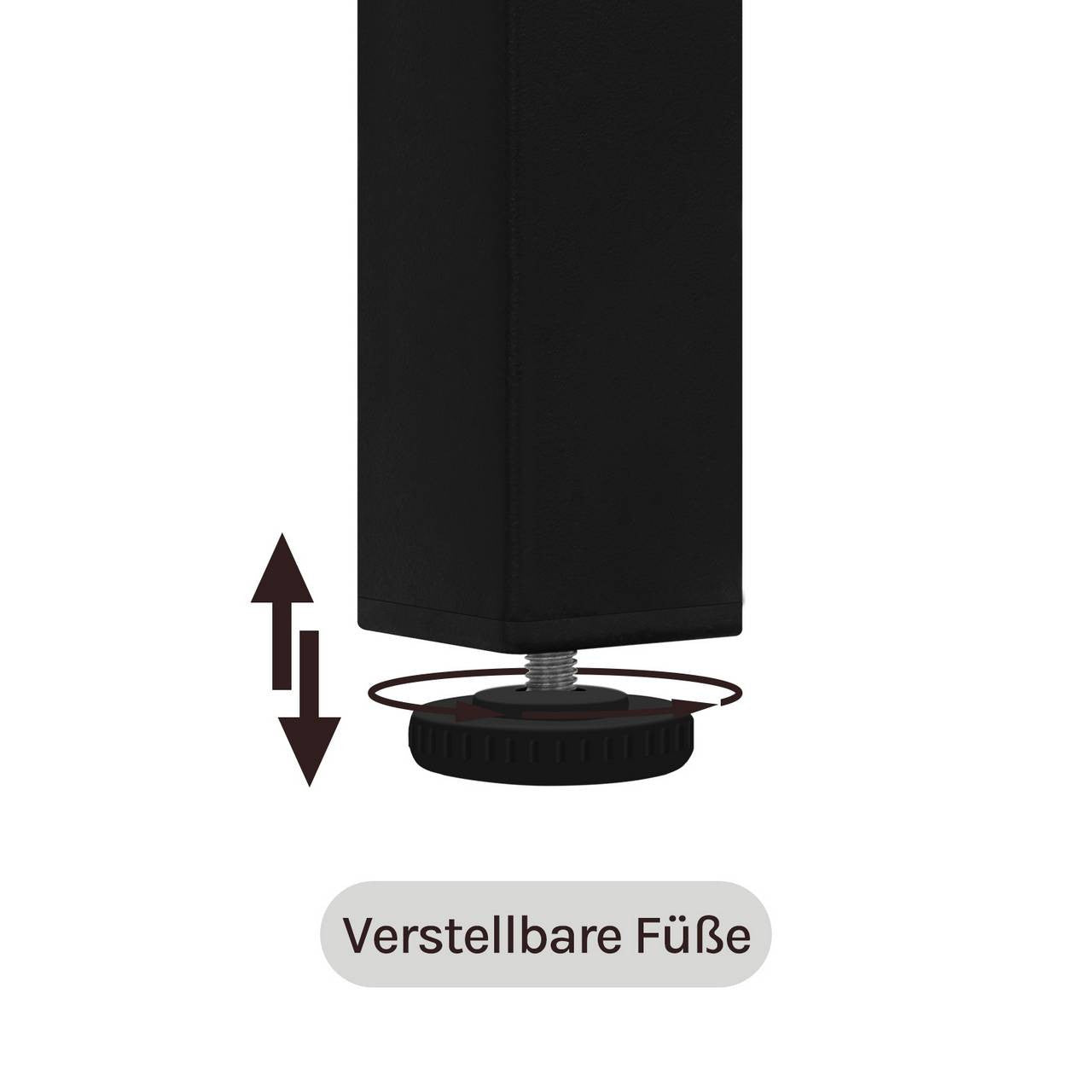 24goodz Bartafel - Ergonomically Designed Height - Sturdy Metal Frame - MDF - For Home and Commercial Use - Black