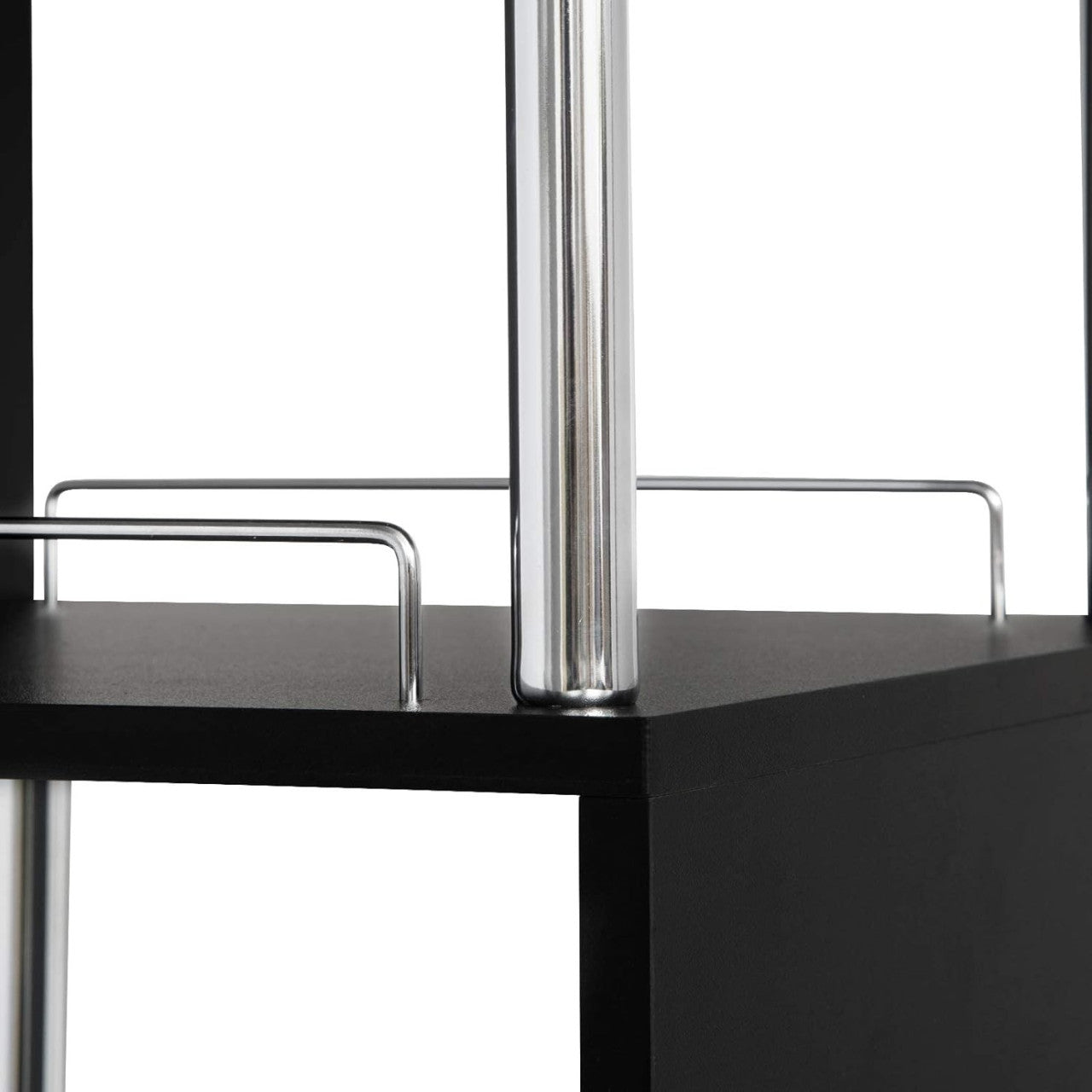 24goodz Bistro Table with Wine Racks - Unique S-Shape Design - Sturdy Metal and MDF - For Small Spaces - Black - sz