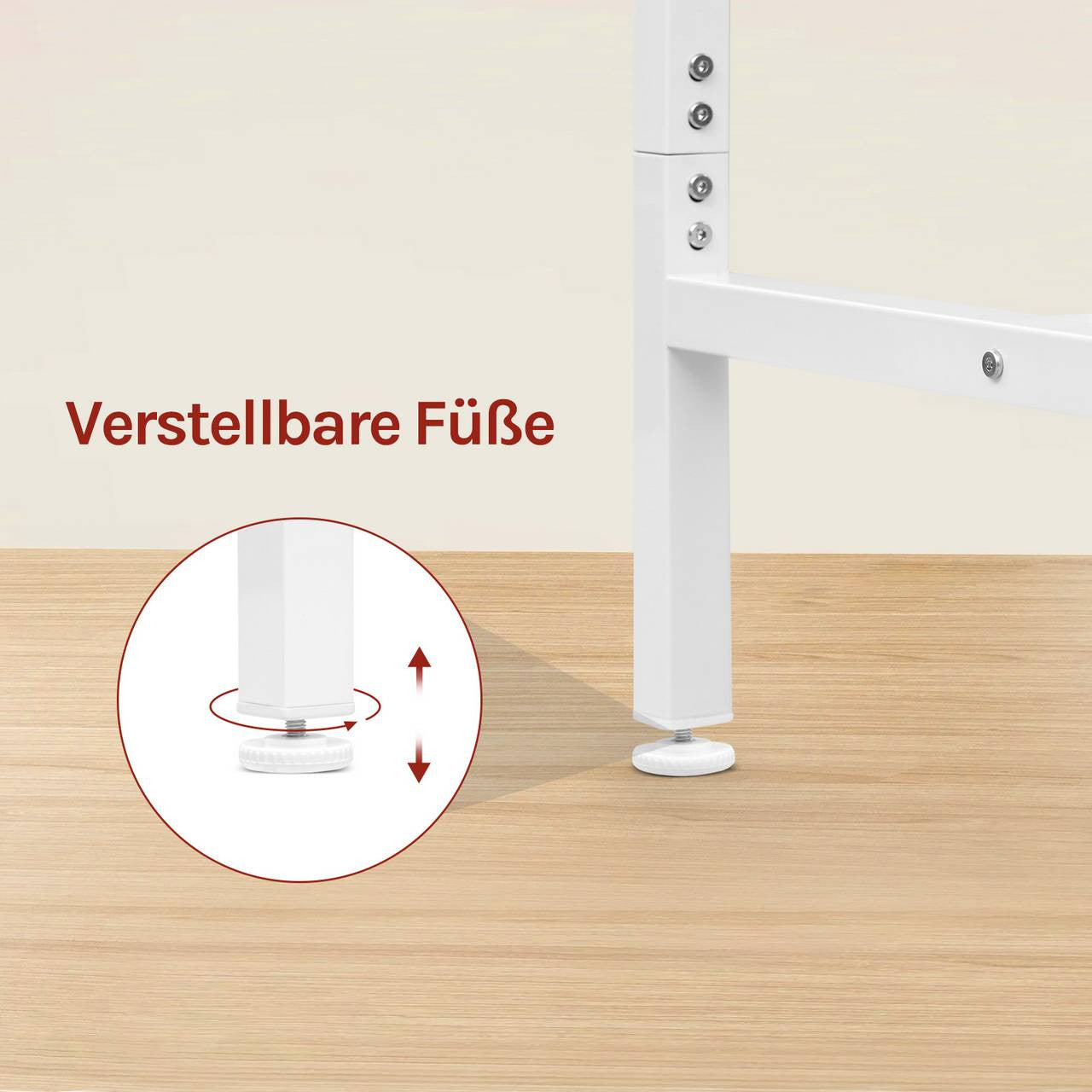 24goodz Bistro Table - Robust and Durable Design - Space-Saving - MDF and Metal - Light Oak - 60 x 100 cm - hei