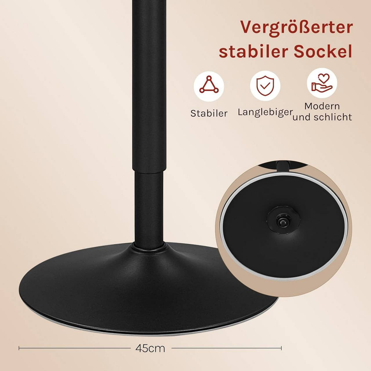 24goodz Adjustable Bar Table 70-91 cm - Durable and Stylish - MDF and Metal - For Home and Office - Black - sz