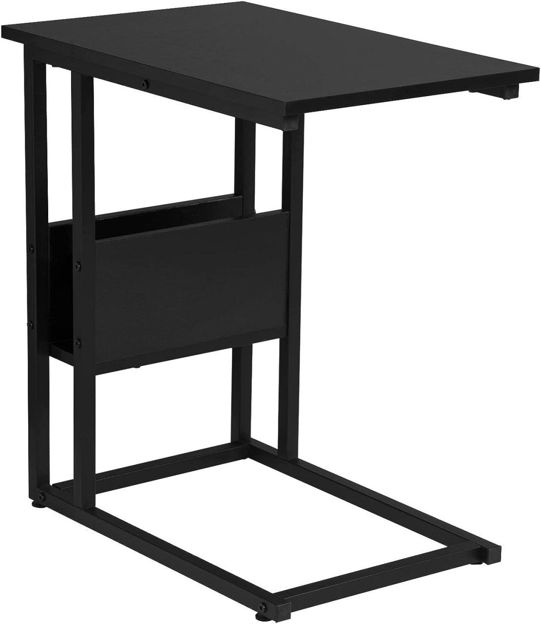 24goodz Side Table - Sturdy and Durable - E1-Class Wood and Metal - For Living Room or Bedroom - Black - sz