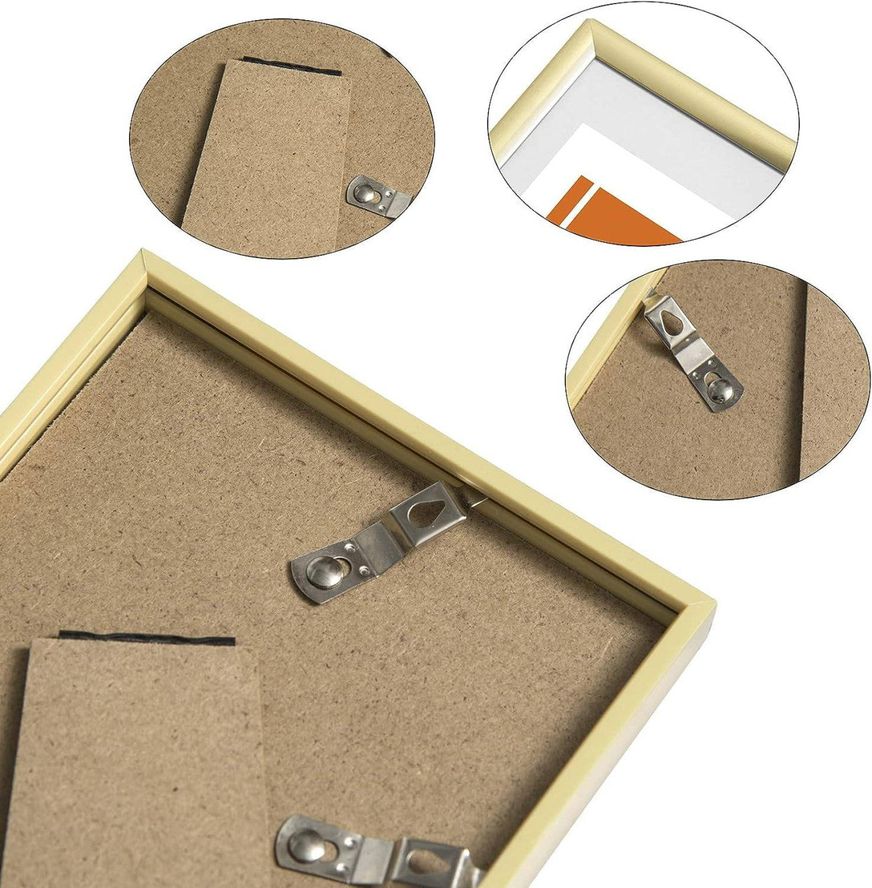 24goodz Photo Frame Set of 3 - Durable and Stylish - Plastic and Glass - For Everyone - Black/White/Gold - gd