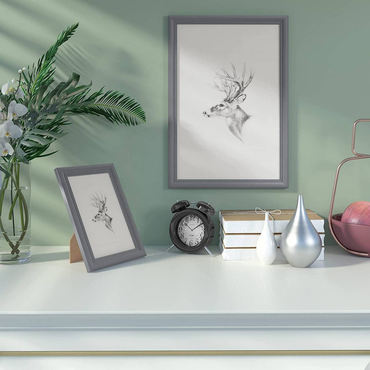 24goodz Wooden Photo Frame Gallery - Versatile Hanging Options - MDF - For Everyone - Grey