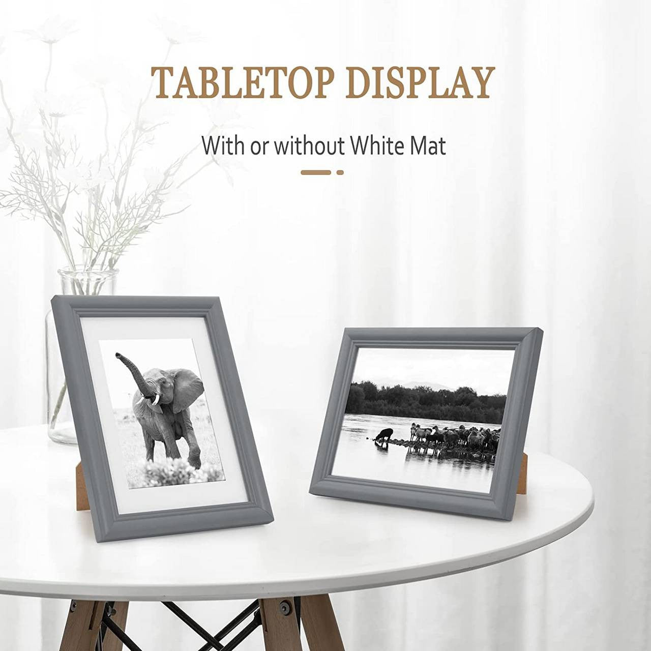 24goodz Wooden Photo Frame Gallery - Versatile Display Options - MDF - For Everyone - Grey