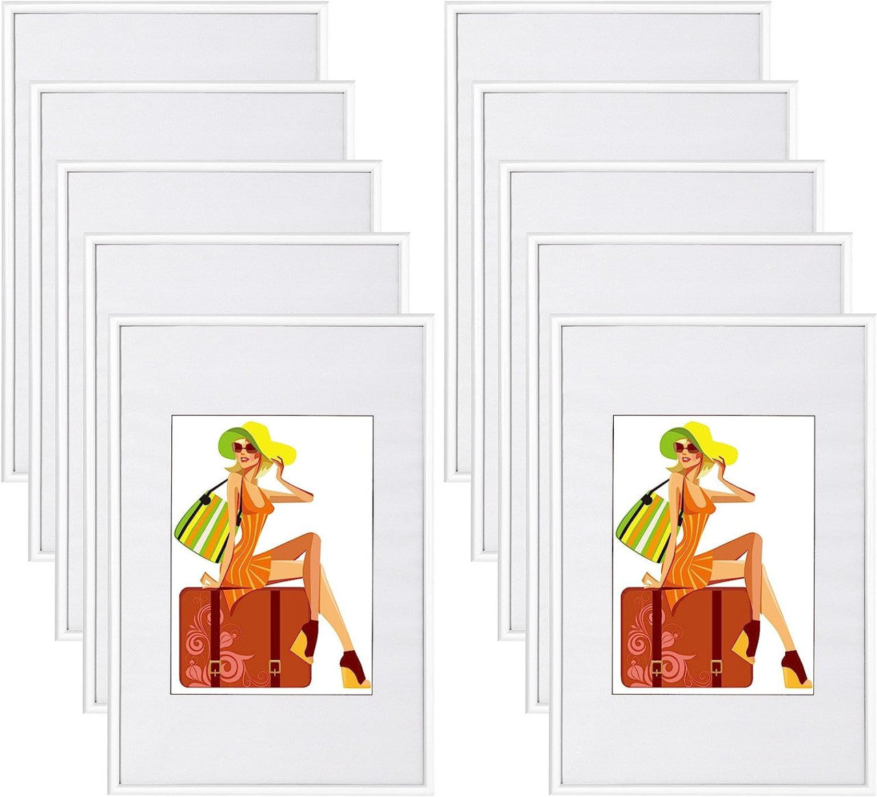 24goodz Photo Frame Gallery Set - Versatile for Various Sizes - Durable Plastic with Real Glass - For Home Decor - Bronze - ws