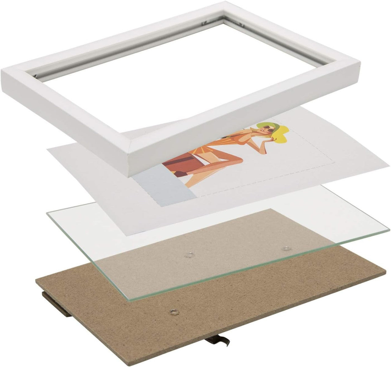 24goodz Photo Frame Gallery with Mat - Versatile for Various Sizes - Durable Plastic - For Home Decor - Black/White/Bronze - ws