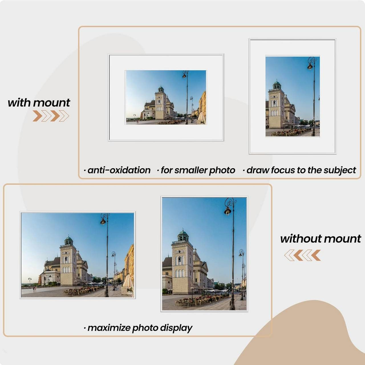 24goodz Set of 2 Photo Frames - Versatile Display Options - Premium Aluminium and Plexiglass - For Home and Office - Black/Silver