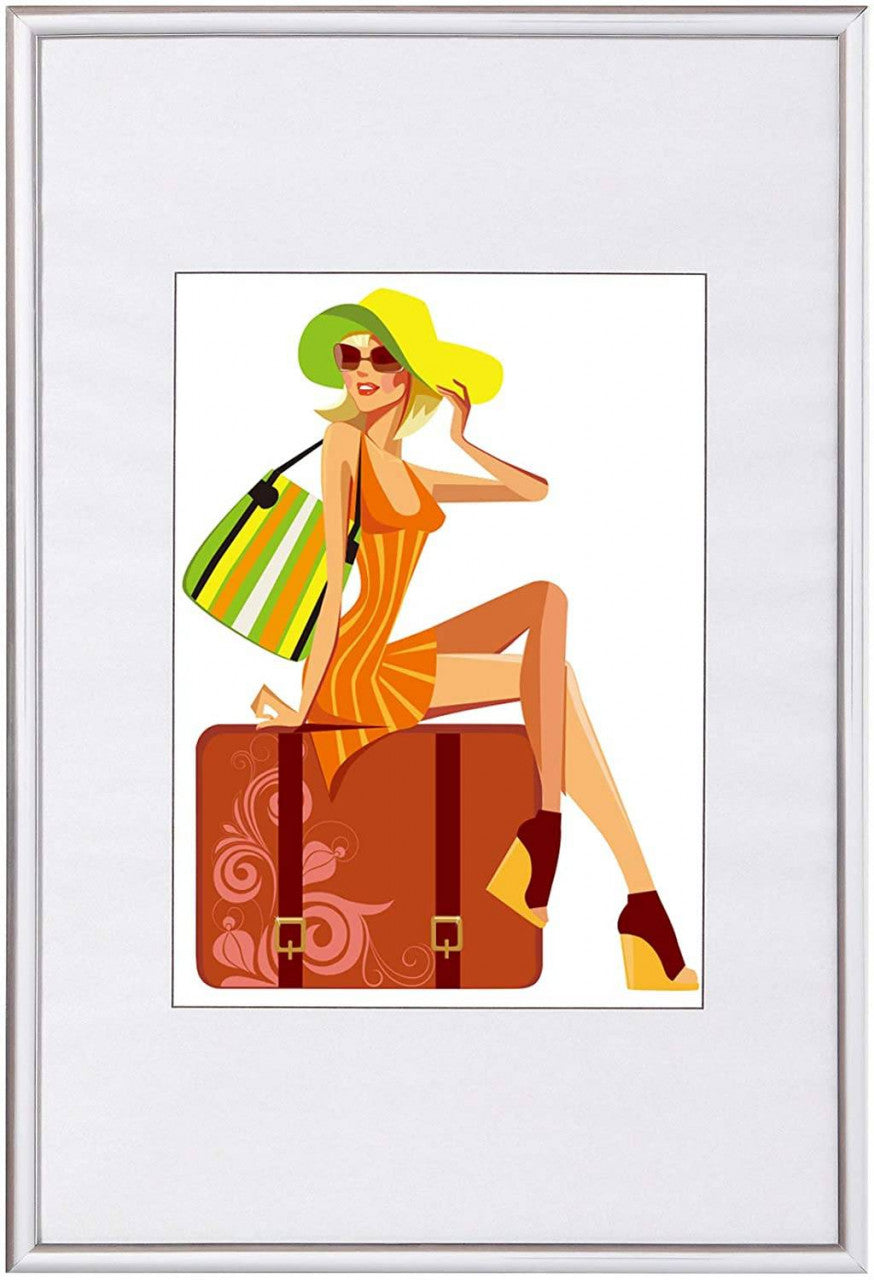 24goodz Photo Frame - Versatile for Various Sizes - Durable Plastic - For Everyone - Black/Silver - sb