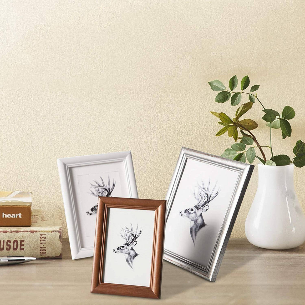 24goodz Wooden Photo Frame Gallery - Versatile Hanging Options - MDF - For Home Decor Enthusiasts - Black 40x60 cm