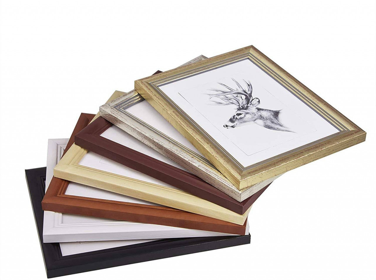 24goodz Wooden Photo Frame Gallery - Versatile Display Options - MDF - For Everyone - Silver - sb