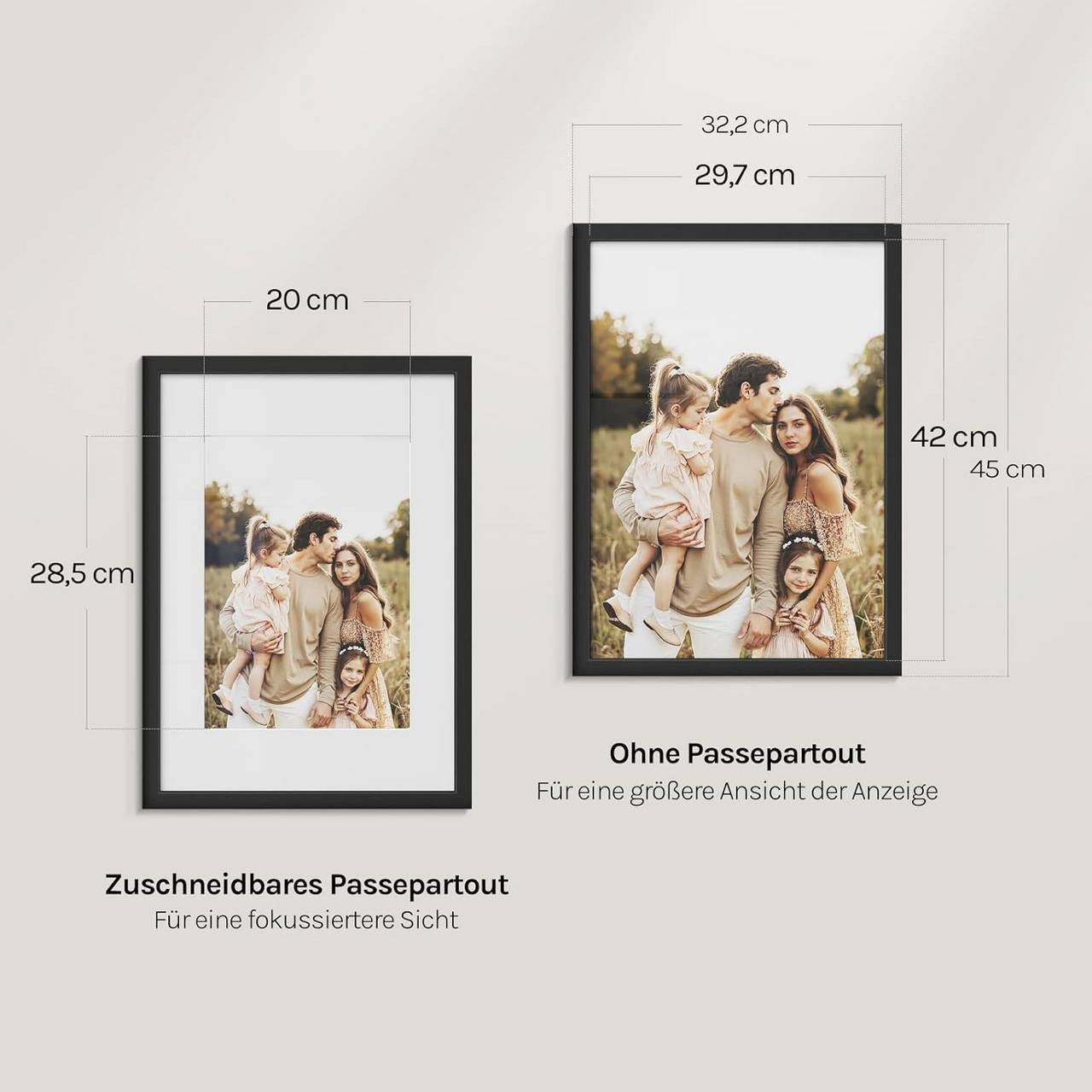 24goodz Set of 5 Photo Frames - Elegant and Durable Design - MDF - For Home Decor - Black - 29.7x42 cm (A3)
