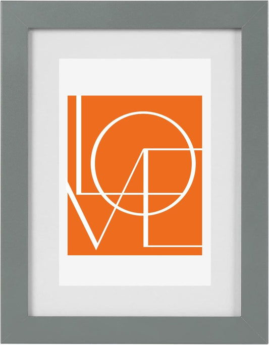 24goodz Wooden Photo Frame with Paper Mat - Eco-Friendly MDF - Sturdy Grip - Grey - 20x30cm
