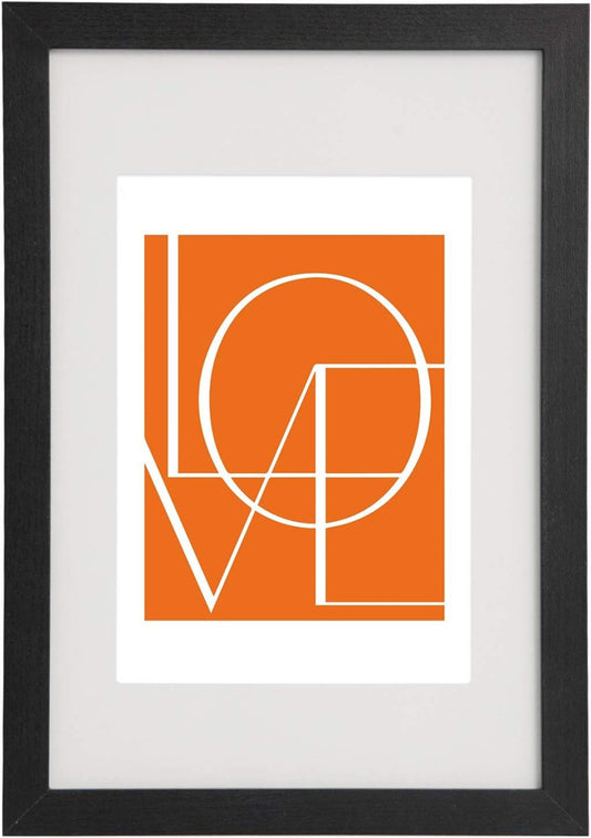 24goodz Wooden Photo Frame with Paper Mat - Eco-friendly MDF - Versatile Hanging Options - 21x29.7 cm (A4) - Black - sz