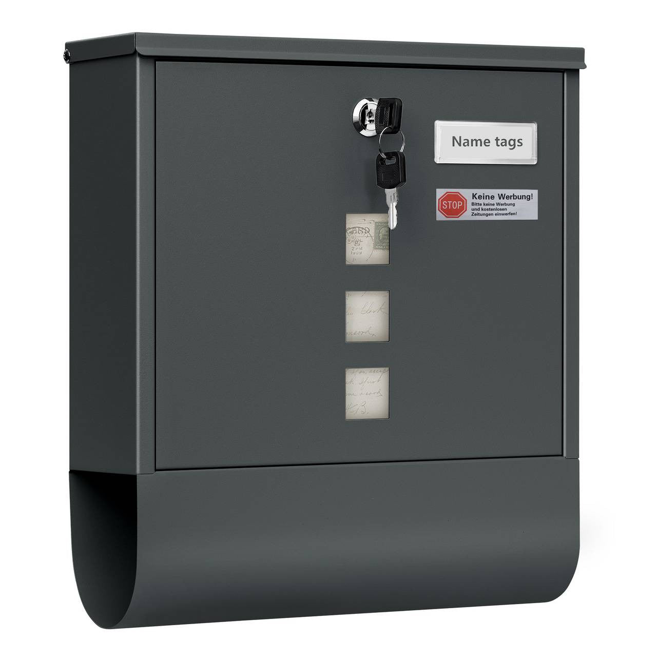 24goodz Mailbox with Newspaper Slot and Nameplate - Organized Storage - Durable Galvanized Steel - For Homeowners - Anthracite