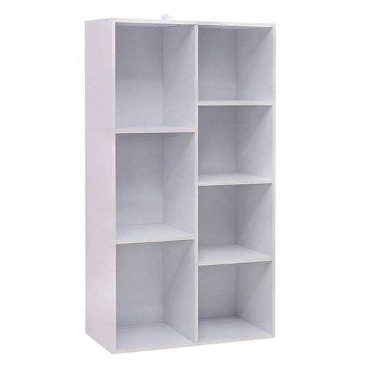 24goodz Open Bookshelf - Stable and Durable - Multifunctional Design - E1-Class Wood - For Home and Office - Light Oak/White - ws