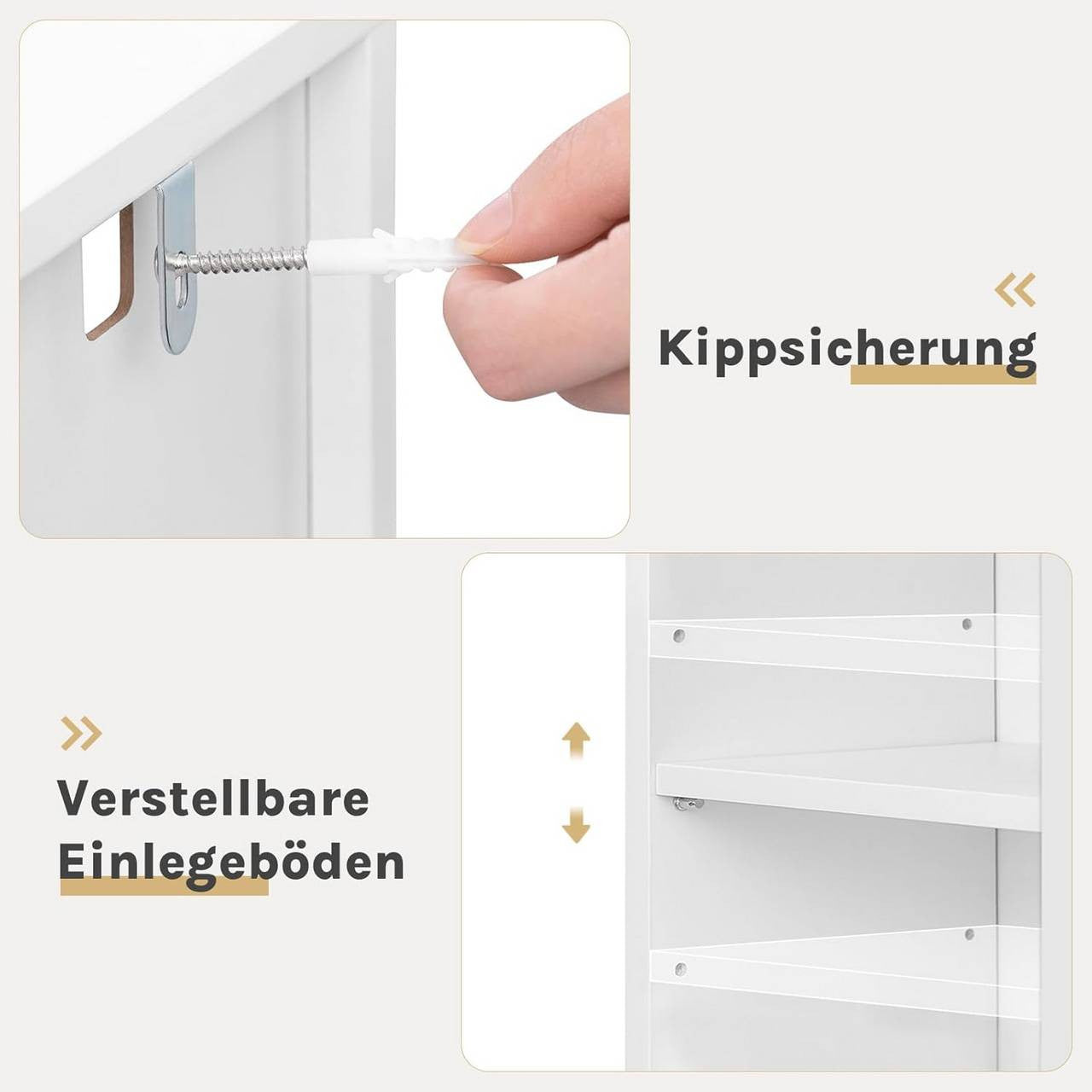 24goodz Cube Shelf Set of 2 - Spacious Storage Solution - Durable MDF - For Home Organization - White/Light Oak