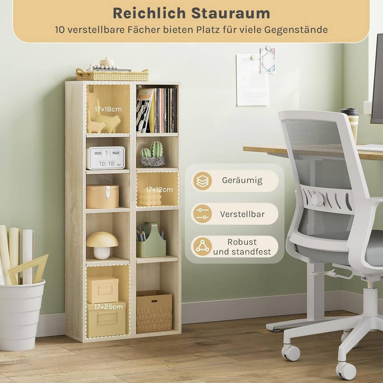 24goodz Cube Shelf Set of 2 - Ample Storage Space - Easy to Assemble - MDF - For Home Organization - Light Oak
