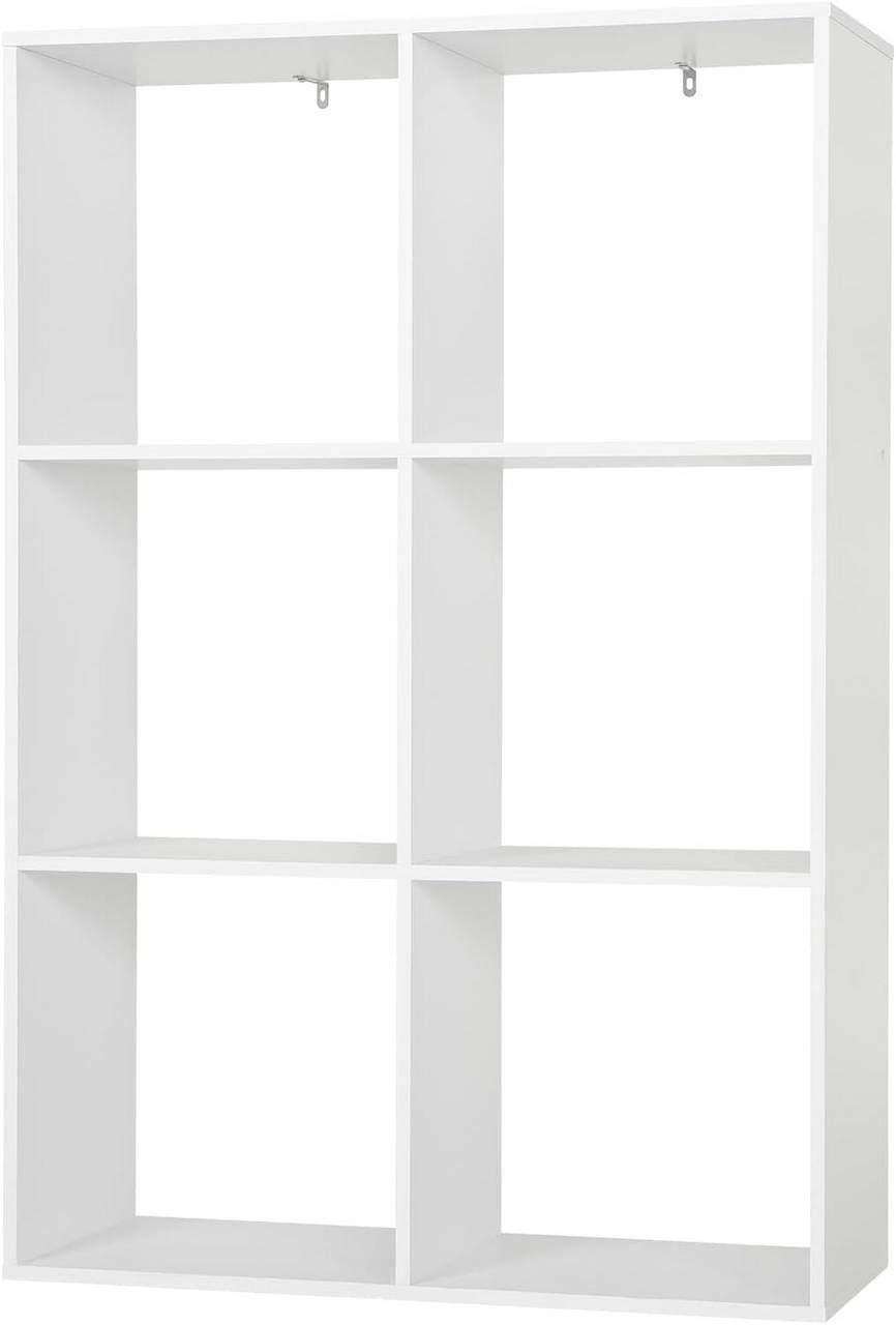 24goodz White Bookshelf with 3 Levels - Ample Storage Space - E1 Wood Material - For Home & Office - 71 x 106 x 29 cm