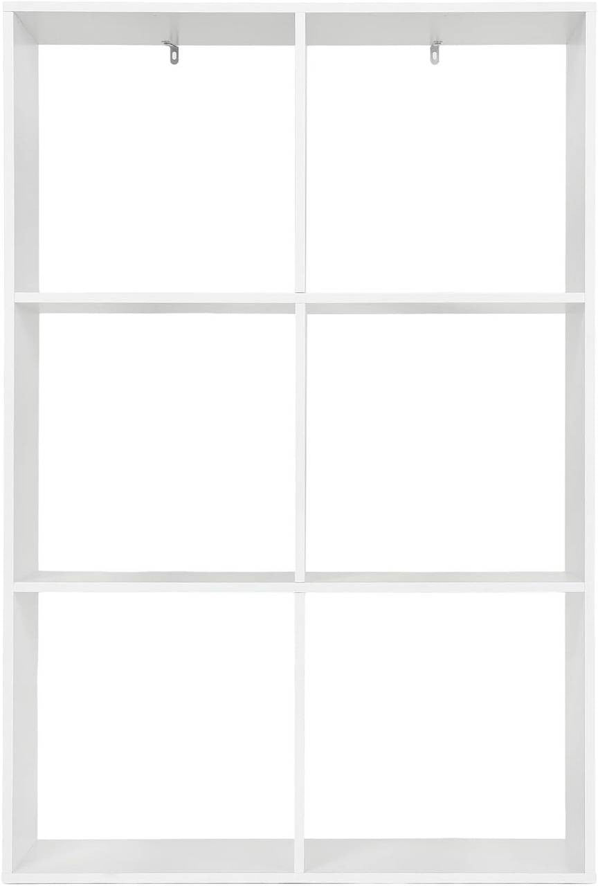 24goodz White Bookshelf with 3 Levels - Ample Storage Space - E1 Wood Material - For Home & Office - 71 x 106 x 29 cm