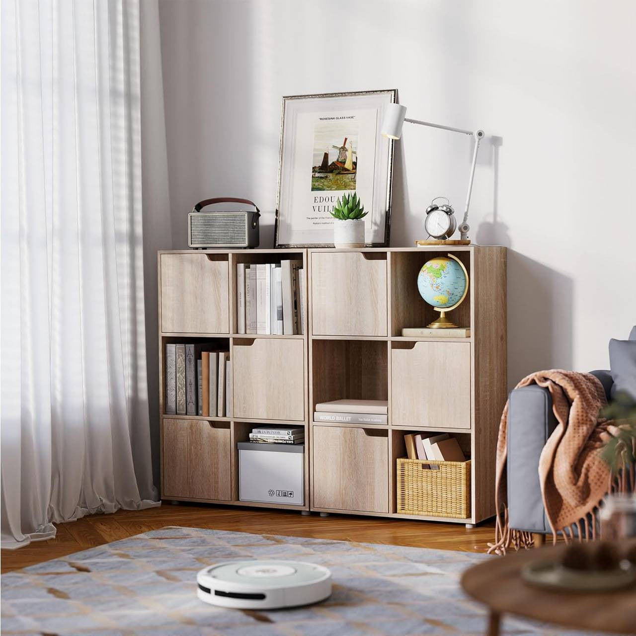 24goodz Oak Bookcase - Stable and Safe Construction - Multifunctional Storage Solution - E1 Wood Material - Light Oak - 29 x 91 x 59.6 cm - hei