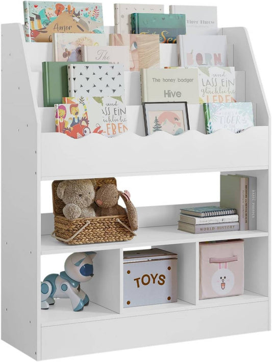 24goodz Kids Book Shelf - Open Storage for Easy Access - MDF - For Children - White
