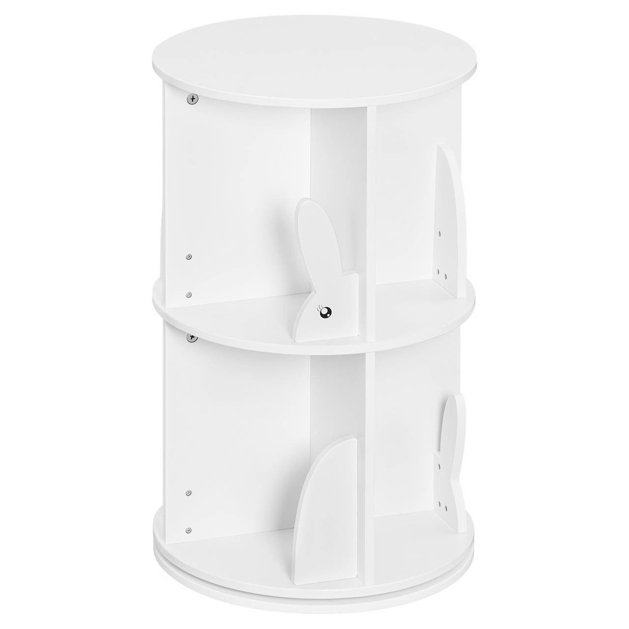 24goodz Rotating Children's Bookcase - 360° Rotatable & Stable - E1 Class MDF - For Children - White