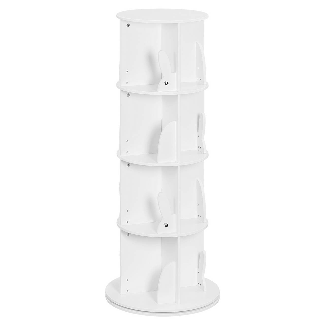 24goodz Rotating Children's Bookshelf - 360° Swivel Design - High-Quality MDF - For Kids - White