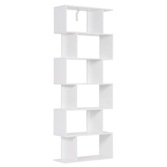 24goodz Bookcase with 6 Levels - Stable and Safe Construction - Space-Saving Design - E1-Class Wood-Based Material - White - 60 x 160 x 23.5 cm - ws