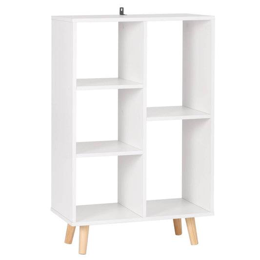 24goodz Cube Shelf Bookcase - Modern Design - Durable and Stable - E1 Wood-Based Material - White - 60 x 95 x 30 cm - ws